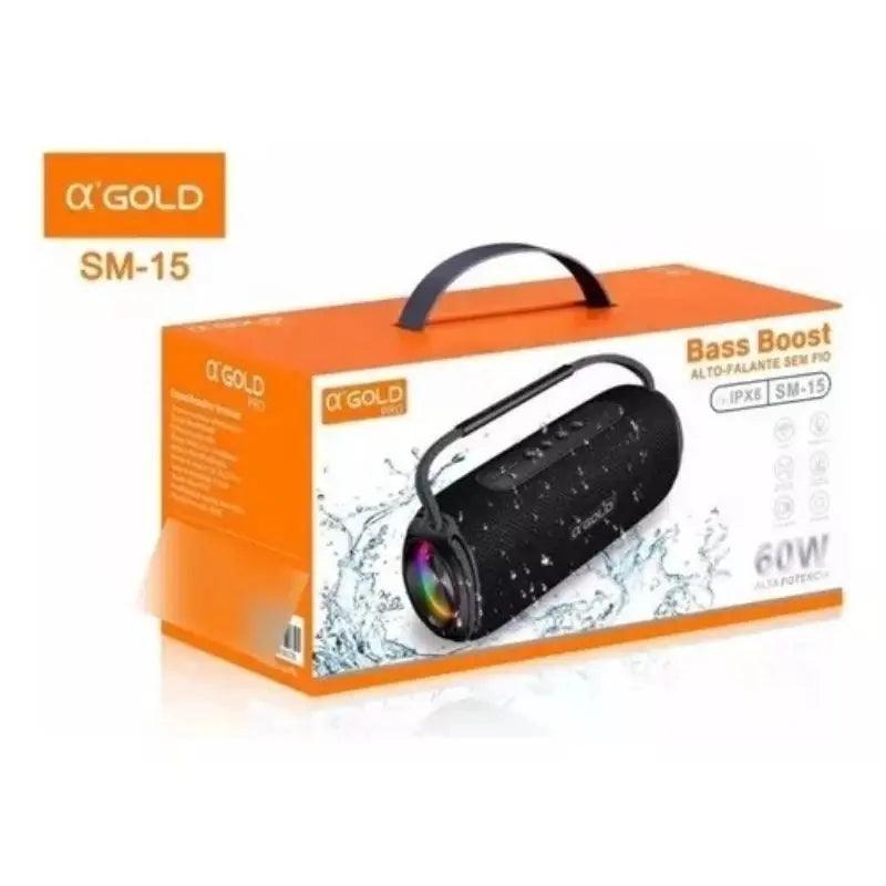 Caixa de Som Bluetooth Portátil Amplificado Agold 60W Com TWS - Techguia