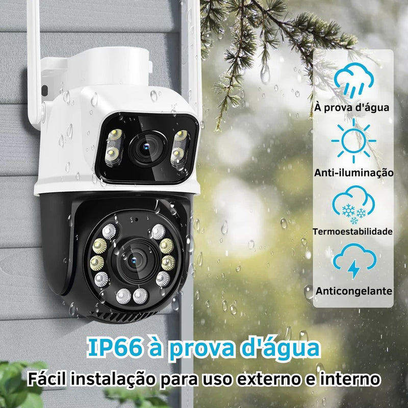 Camera de Segurança Wifi Dupla Lente 8MP 4K - Techguia