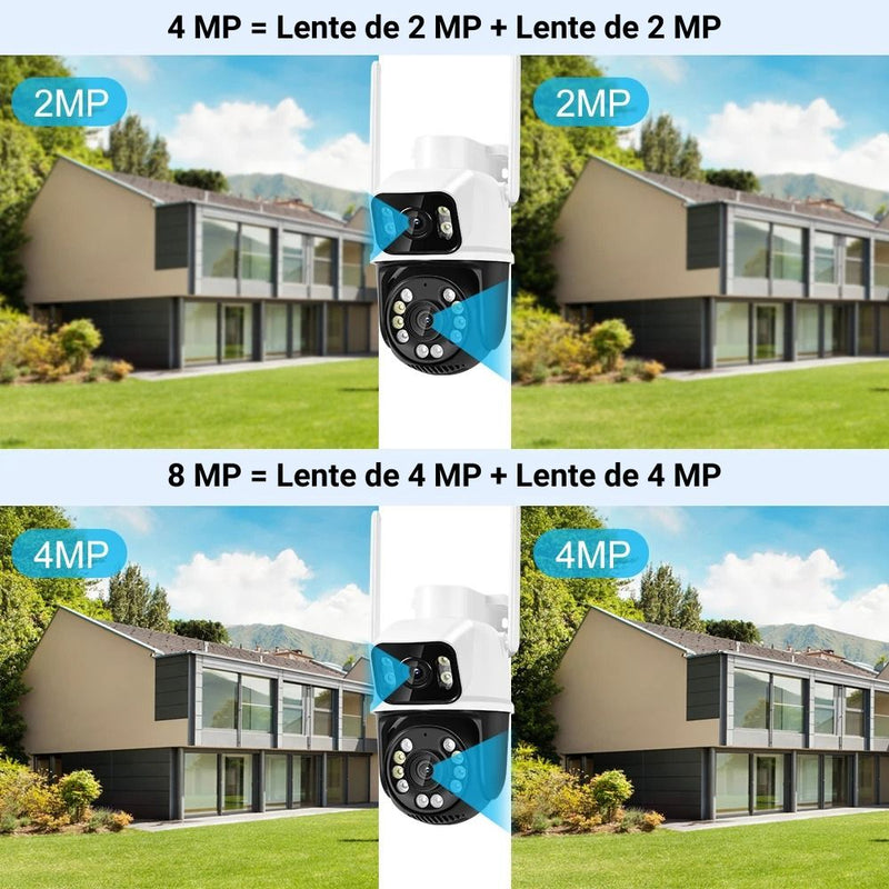 Camera de Segurança Wifi Dupla Lente 8MP 4K - Techguia