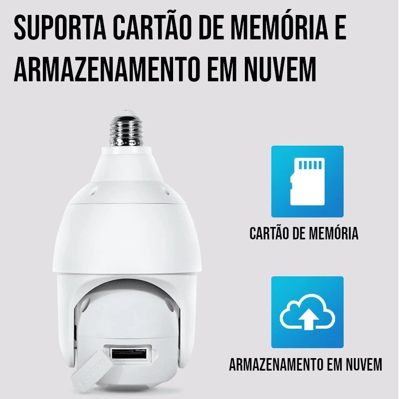 Câmera lâmpada de Segurança WI - FI LightCam 360 Techguia - Techguia