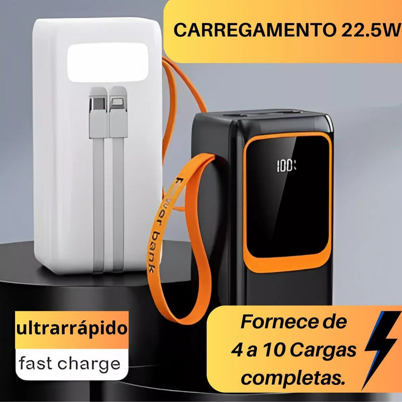 🌟 Carregador Power Bank Portátil BTE - 46 30.000mAh com Lanterna LED 22,5w 🔋💡 - Techguia