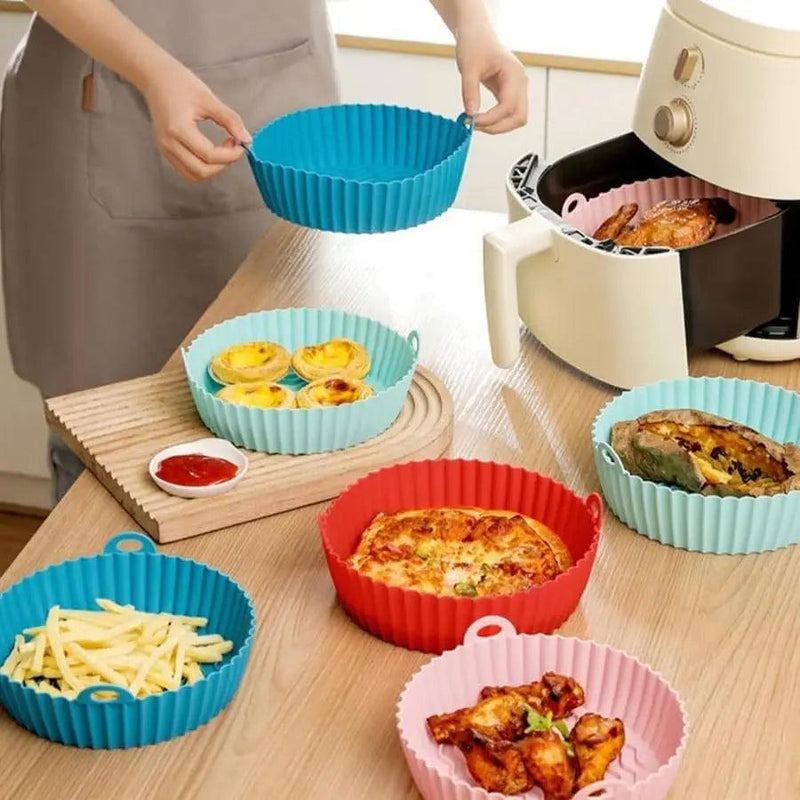 Kit 6 de Silicone com forro Antiaderente para Airfryer - Conjunto com 6 unidades Sortidas Prepare seus alimentos com facilidad - Techguia