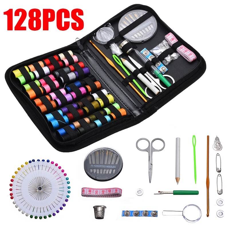 ✨ Kit de Costura Completo de 128 Peças: Seu Aliado Perfeito para Qualquer Emergência! ✨ - Techguia