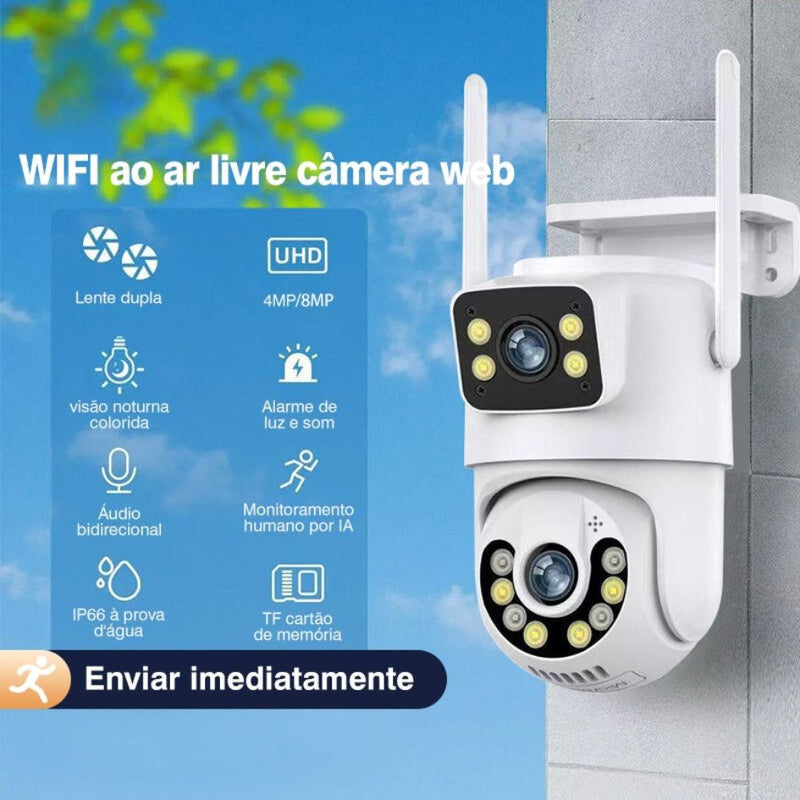 🌟 Câmera de Segurança Lente Dupla APP Yoosee IP66 WiFi 360° 🌟