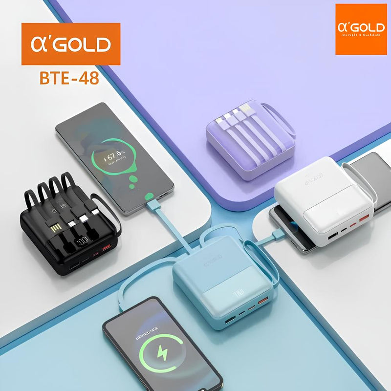 Power Bank Agold BTE - 48 com 10.000mAh para Android e iOS 🚀 - Techguia