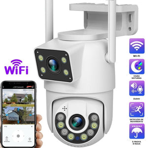 🌟 Câmera de Segurança Lente Dupla APP Yoosee IP66 WiFi 360° 🌟