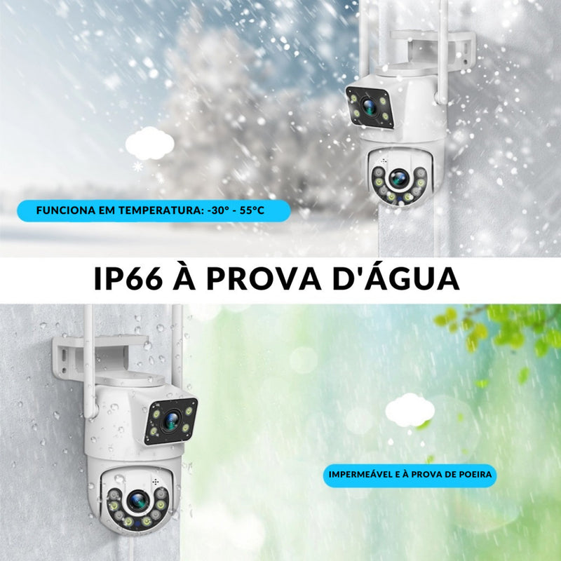 🌟 Câmera de Segurança Lente Dupla APP Yoosee IP66 WiFi 360° 🌟