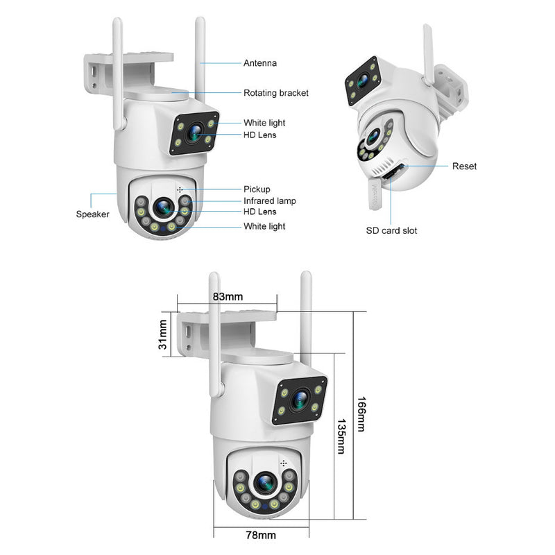 🌟 Câmera de Segurança Lente Dupla APP Yoosee IP66 WiFi 360° 🌟