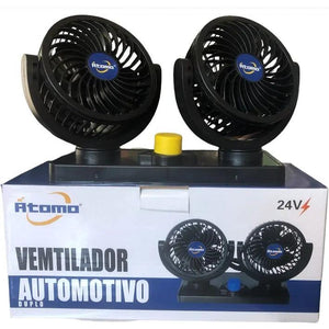 Ventilador Duplo Portátil Automotivo Carro Caminhão 24v Átomo