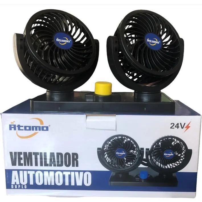 Ventilador Duplo Portátil Automotivo Carro Caminhão 24v Átomo - Techguia